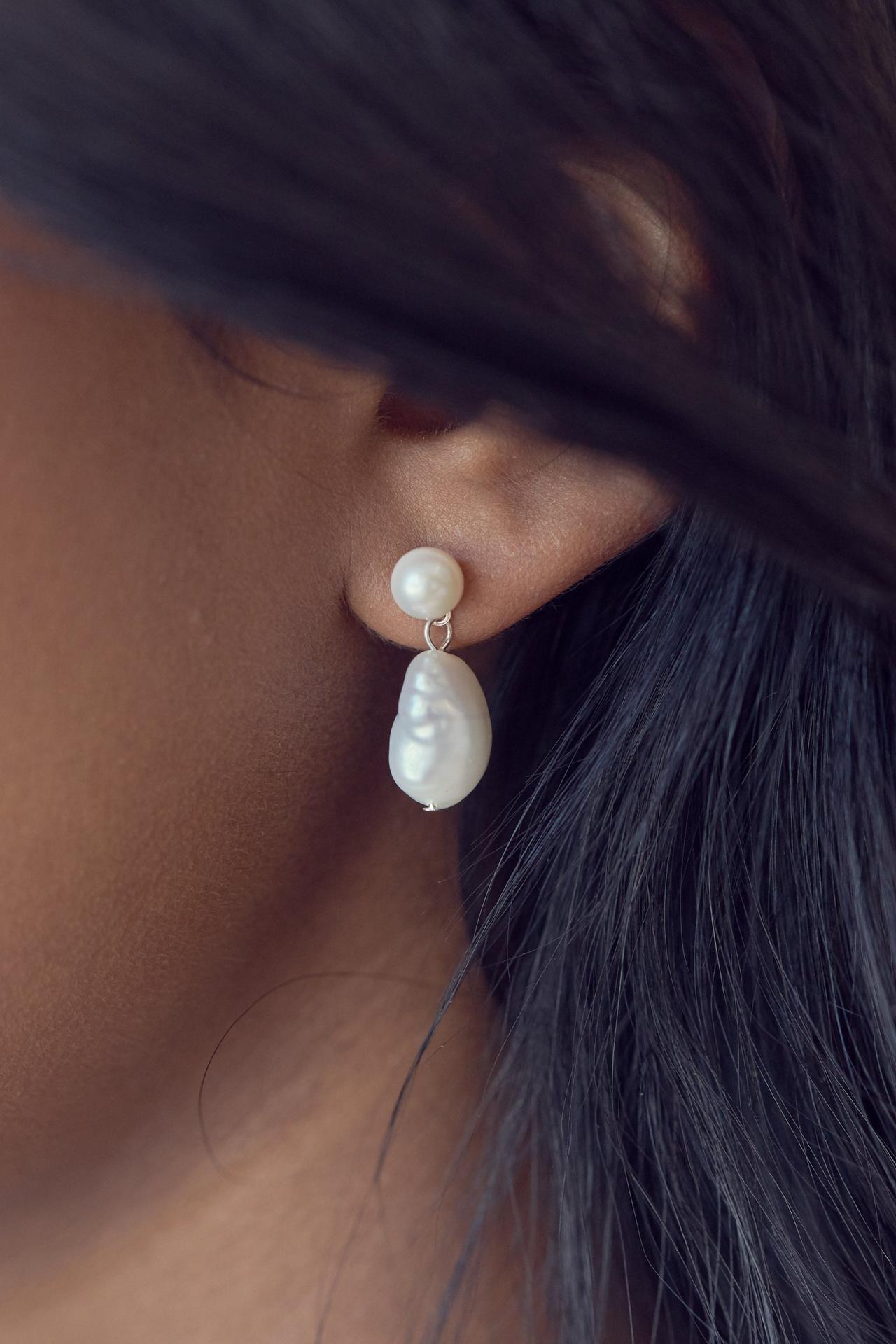 diseño de pendientes colgantes de perlas