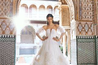 Vestidos de novia de corte princesa con volantes para el día de la boda