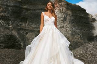 Vestidos de novia de corte princesa con volantes para el día de la boda