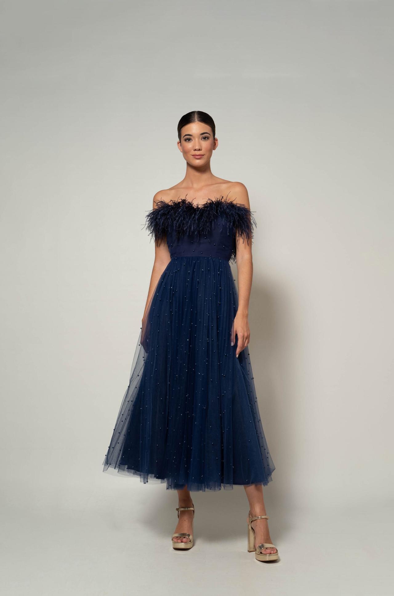 Vestido sencillo azul marino, Vestidos de cóctel festivos, Vestidos  entallados y con vuelo para mujer, Vestidos modestos para invitada de boda,  Vestido profesional TAVROVSKA -  España