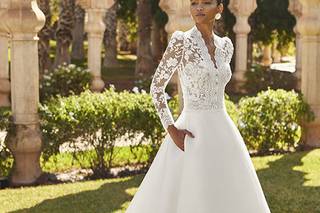 Vestidos de novia de manga larga muy elegante