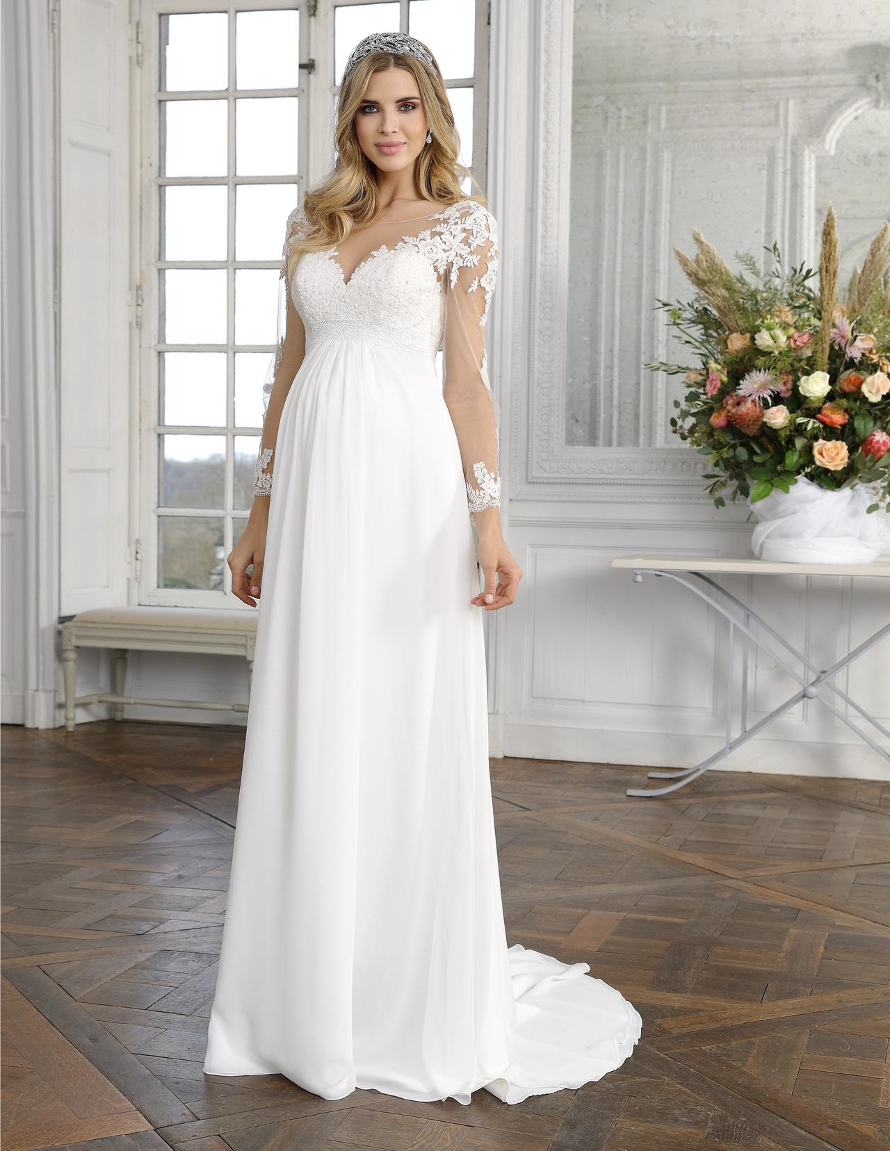 Vestido de novia online corte imperio para gorditas