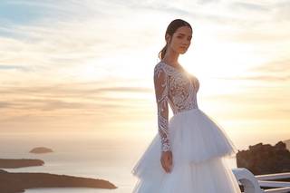 Vestidos de novia con volantes y mangas largas para la boda