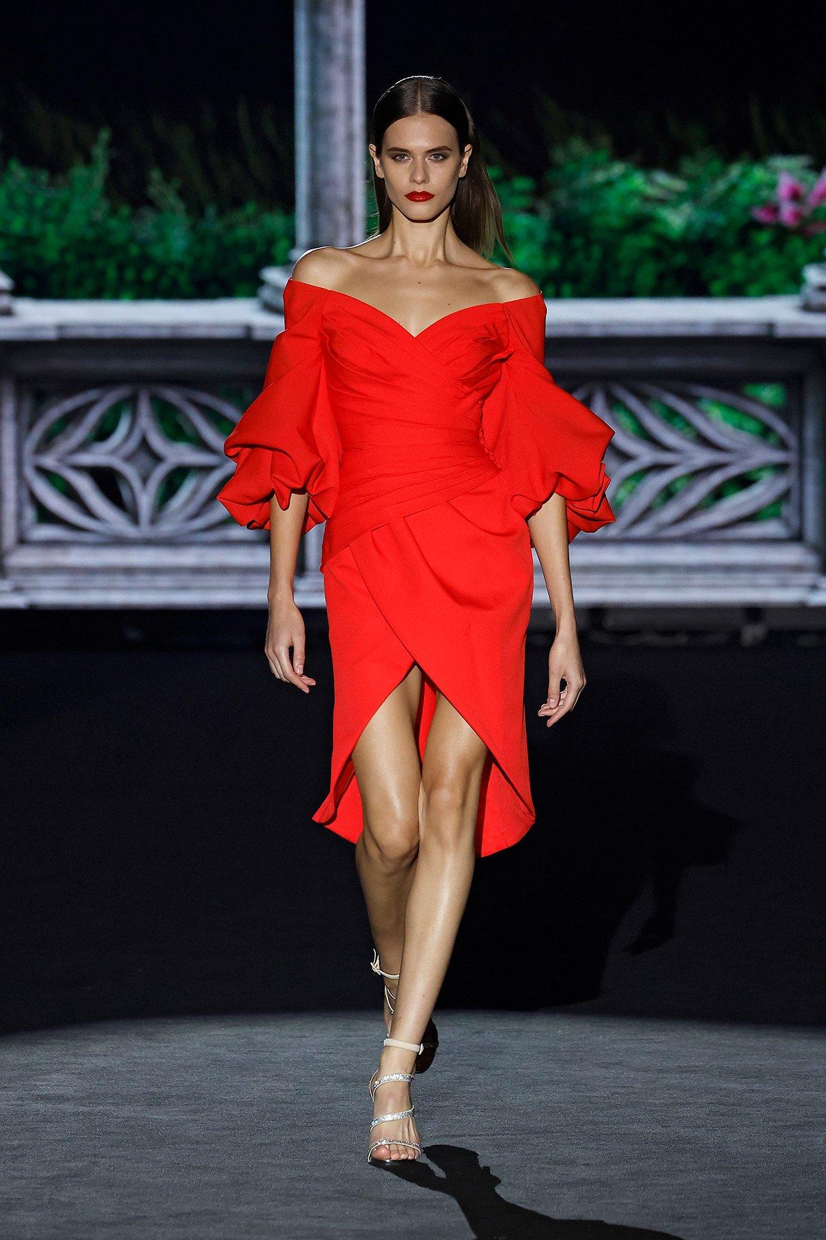 Vestidos Rojos Off Shoulder de Moda Para Mujer Cortos Elegantes De