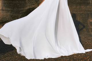 Vestidos de novia con escote redondo y corte helénico para la boda