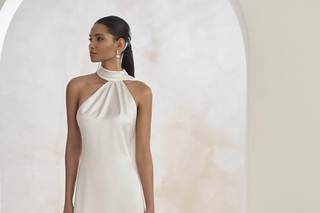 Vestidos de novia sencillos y elegantes con escote halter