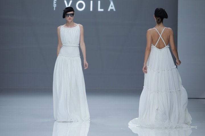 Vestidos de novia plisados: un clásico muy actual