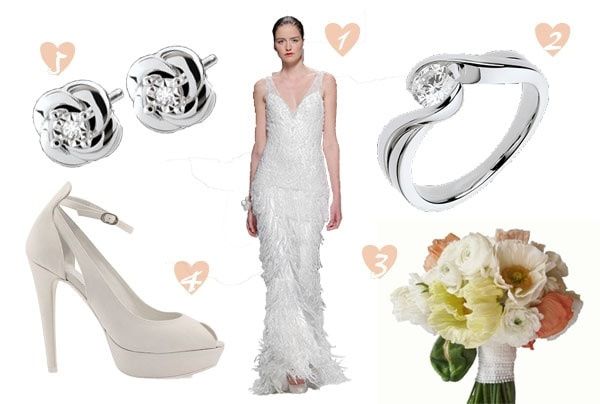 Look de novia con vestido joya