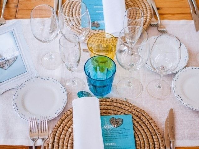 Camino de mesa blanco para boda, decoración de mesa de comedor