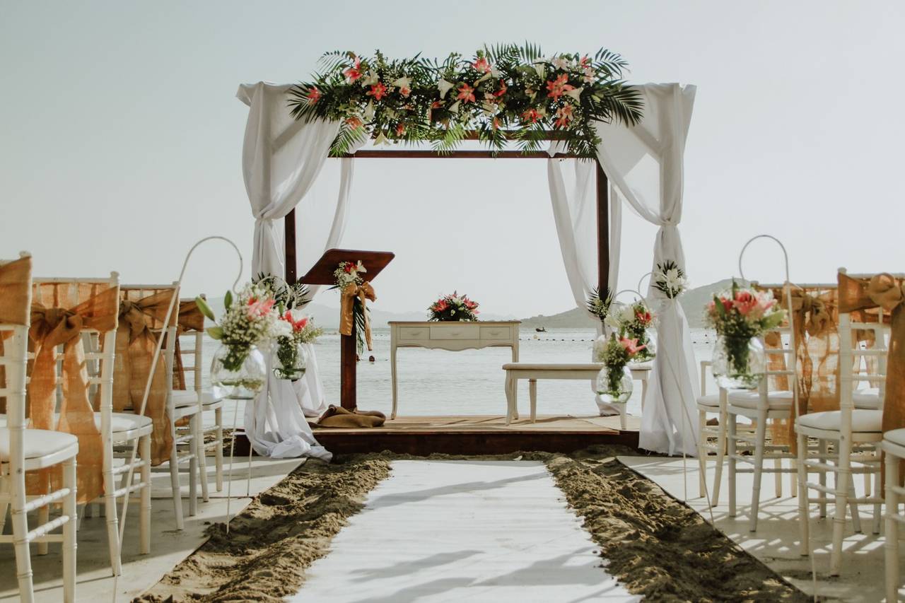 Decoracion mesa de firma boda civil