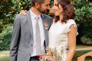 Peinados novia semirecogidos media melena