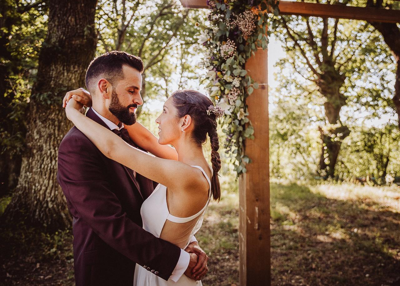 Recogido novia en una trenza