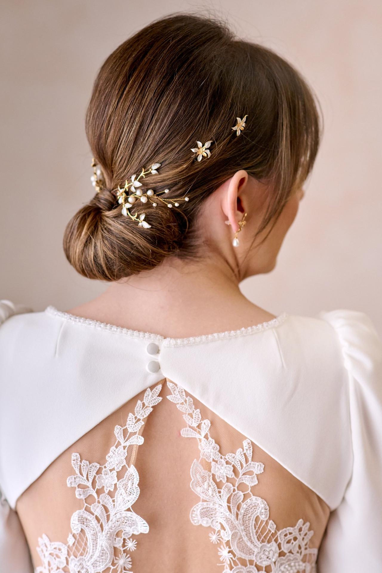 Moños de novia con flequillo