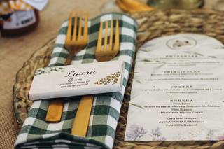 Marcasitios boda con nombre y frase de agradecimiento