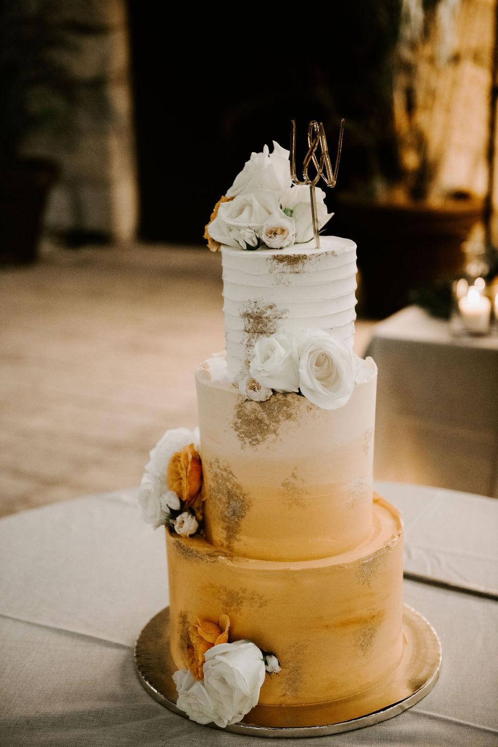 Tarta de boda con gradación de color