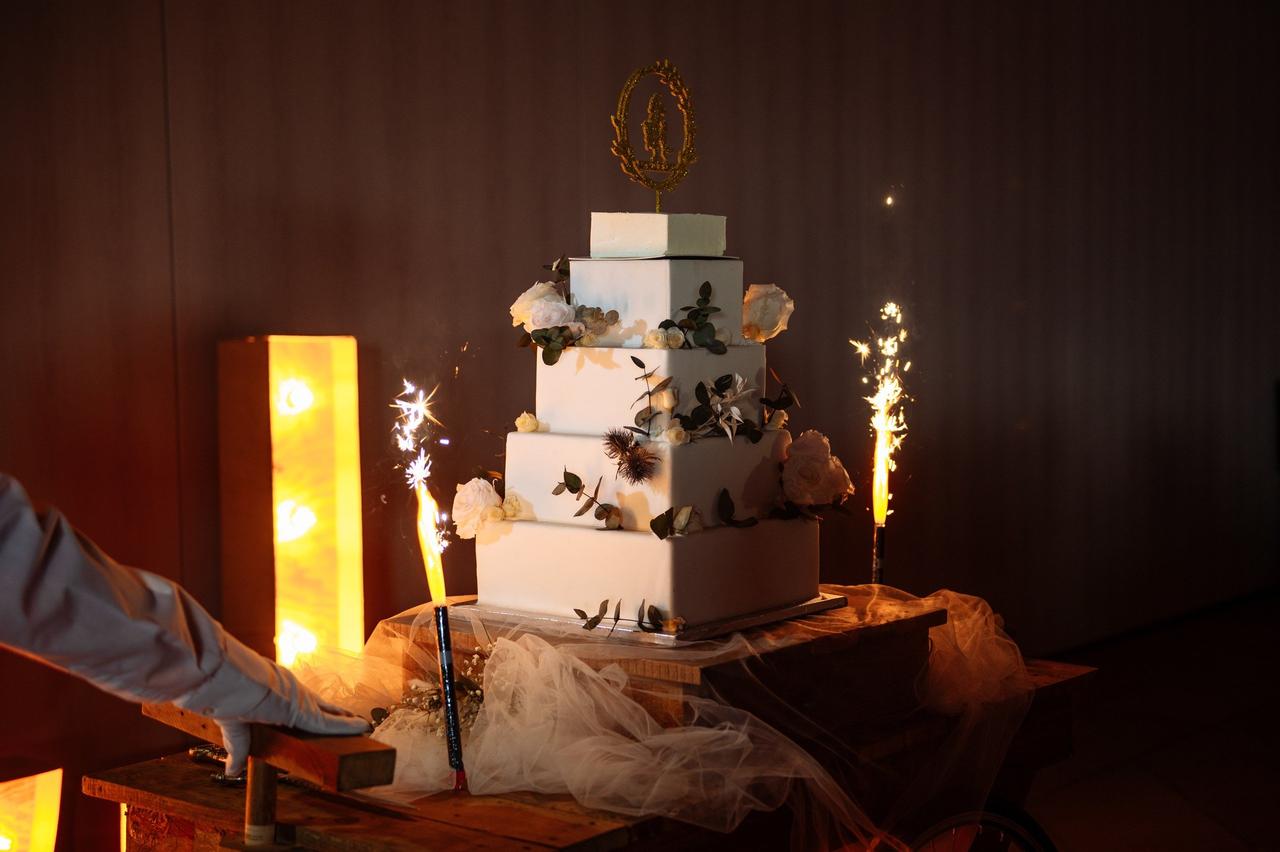 Tarta de boda cuadrada