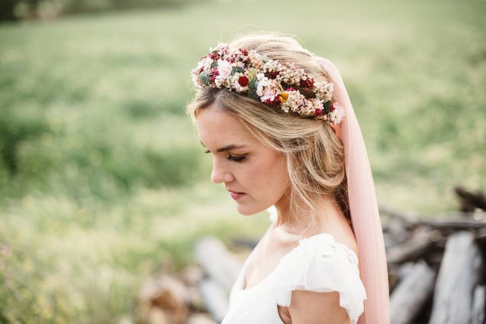 Corona De Flores Para Boda Diadema Flores Tocado Novia Niña Corona