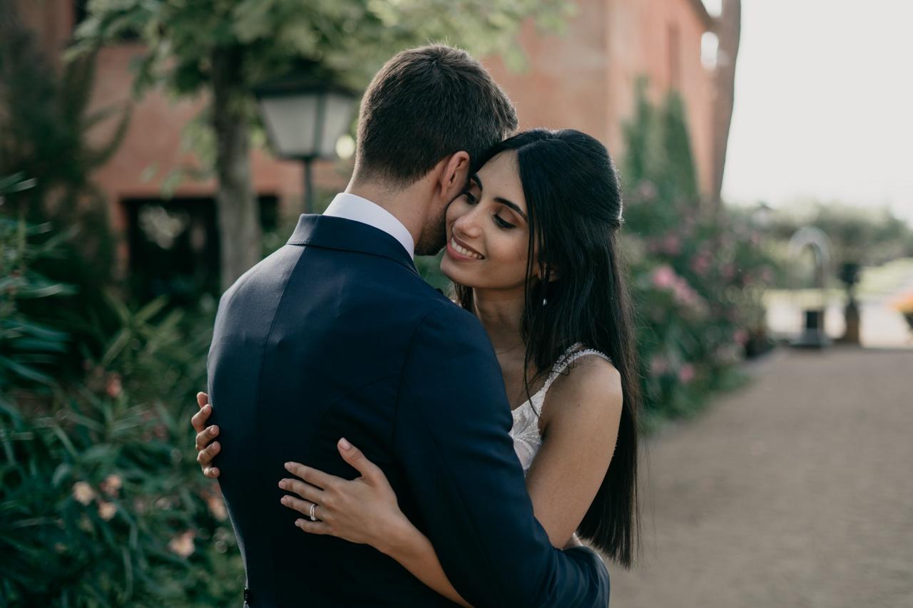 Semirecogidos novia con pelo liso