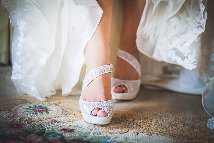 zapatos de novia vintage llenos