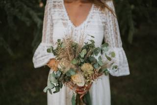 ramo de novia sencillo y original con flores secas