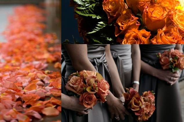 Boda en marrón y naranja