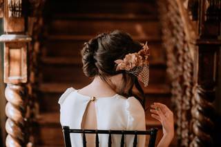 Moños de novia con velo birdcage