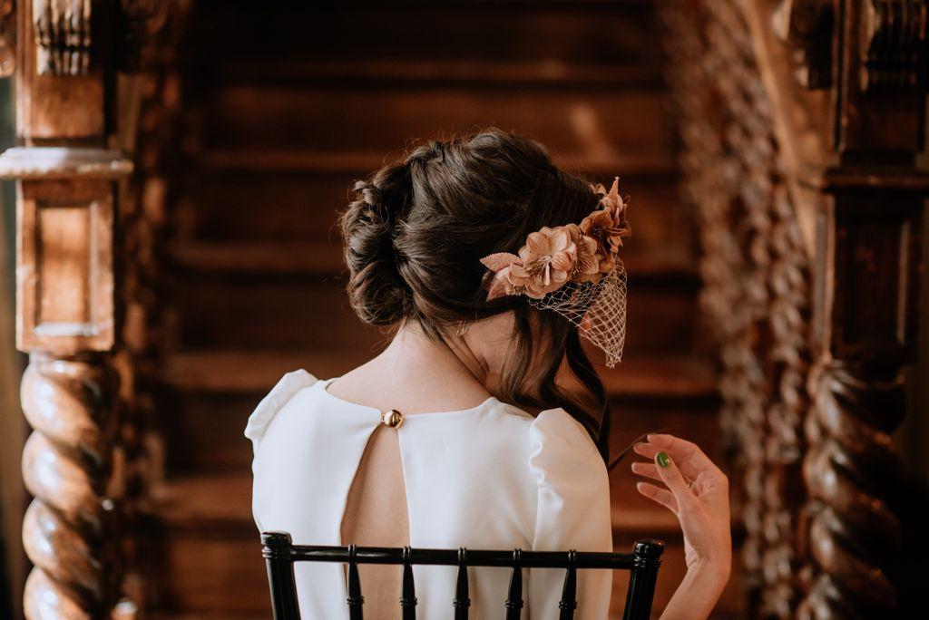 Moños de novia con velo birdcage