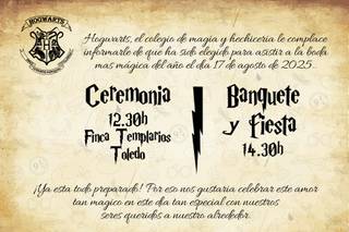 Invitación de boda de Harry Potter