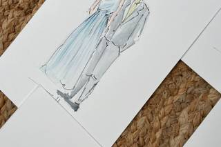 Acuarelas para bodas: ilustración de una pareja