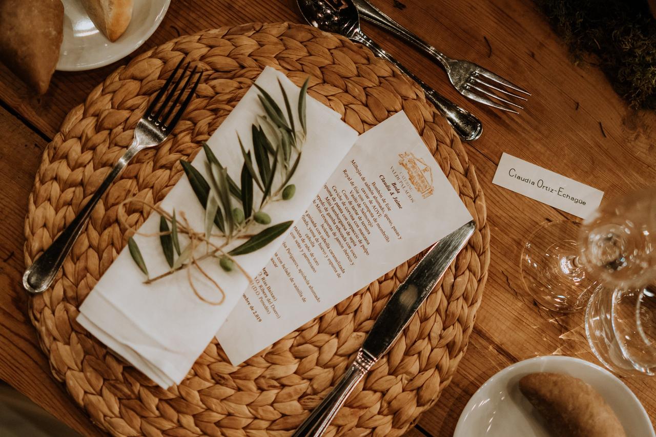 Papelería de boda: minuta de boda