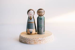 Boda temática Harry Potter: muñecos de la tarta nupcial de Harry Potter