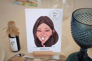 Marcasitios boda con caricatura de los invitados