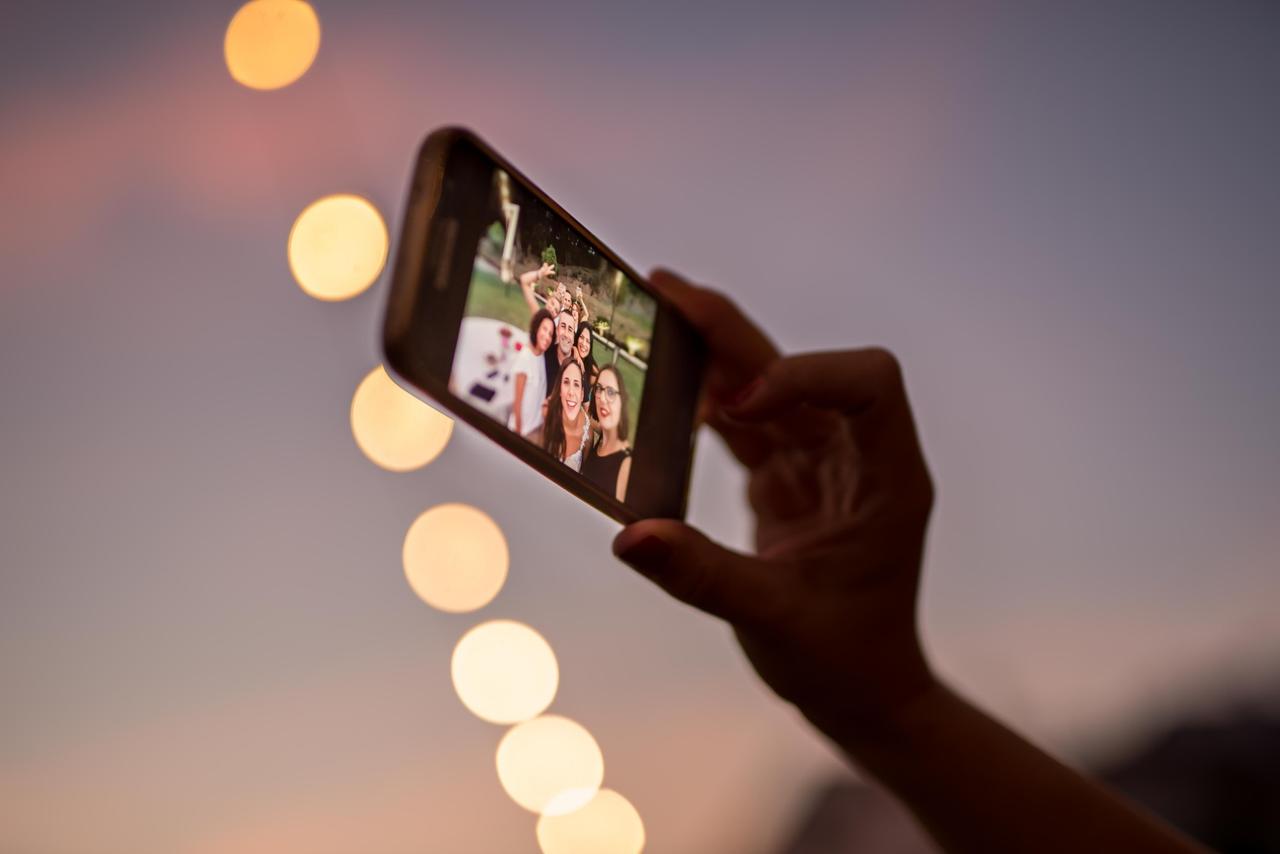 Selfie de algunos invitados de boda