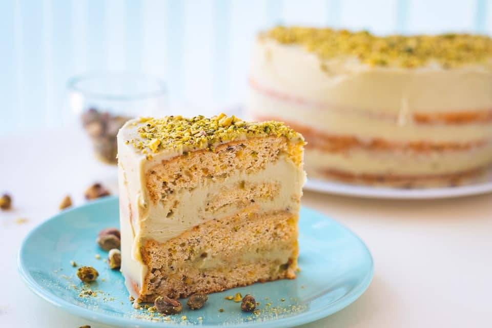 Recetas con pistachos para el día de la boda: tarta de pistacho