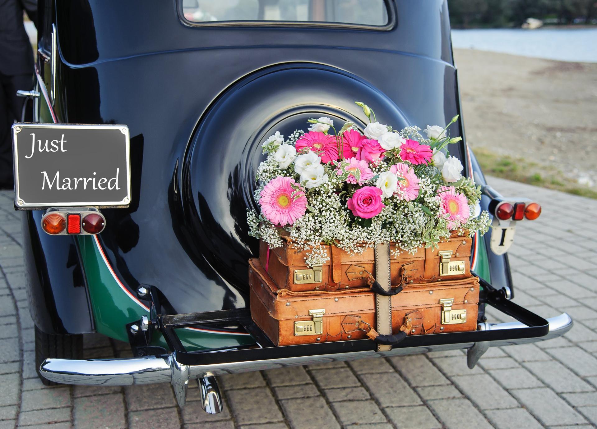 Decoración del coche de boda 50 ideas con mucho flow