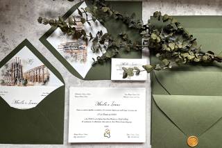 Ideas de invitaciones de boda con dibujo de acuarela