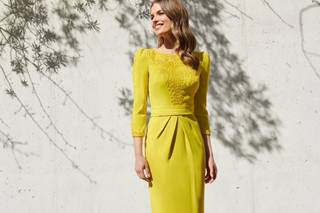 Vestido cóctel amarillo