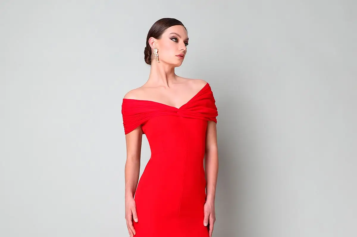Vestidos Rojos Off Shoulder de Moda Para Mujer Cortos Elegantes De