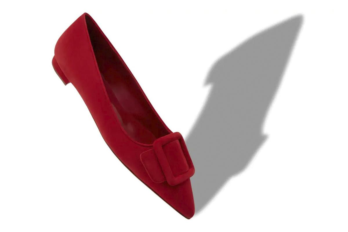 Zapatos de novia planos: bailarinas de ante con detalle decorativo en la puntera