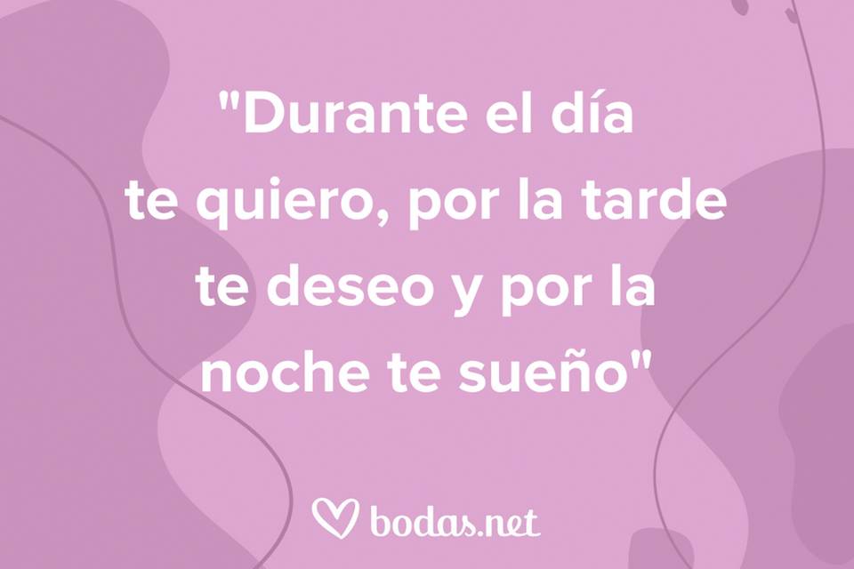 Frases bonitas de buenas noches: durante el día te quiero, por la tarde te deseo y por la noche te sueño