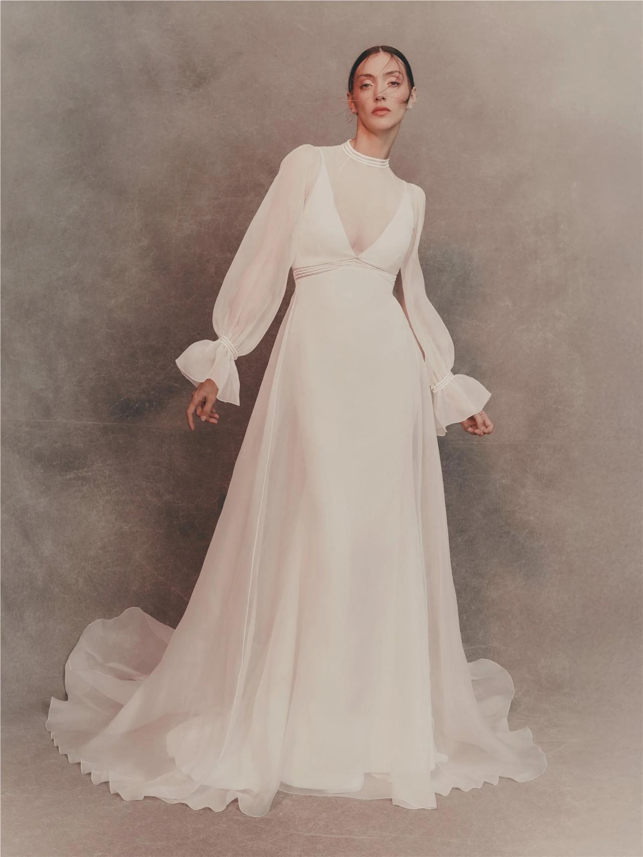 vestidos de novia para mujeres maduras: con mangas poeta