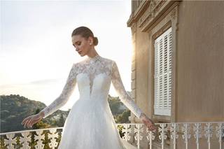 Vestidos de novia de manga larga muy romántico