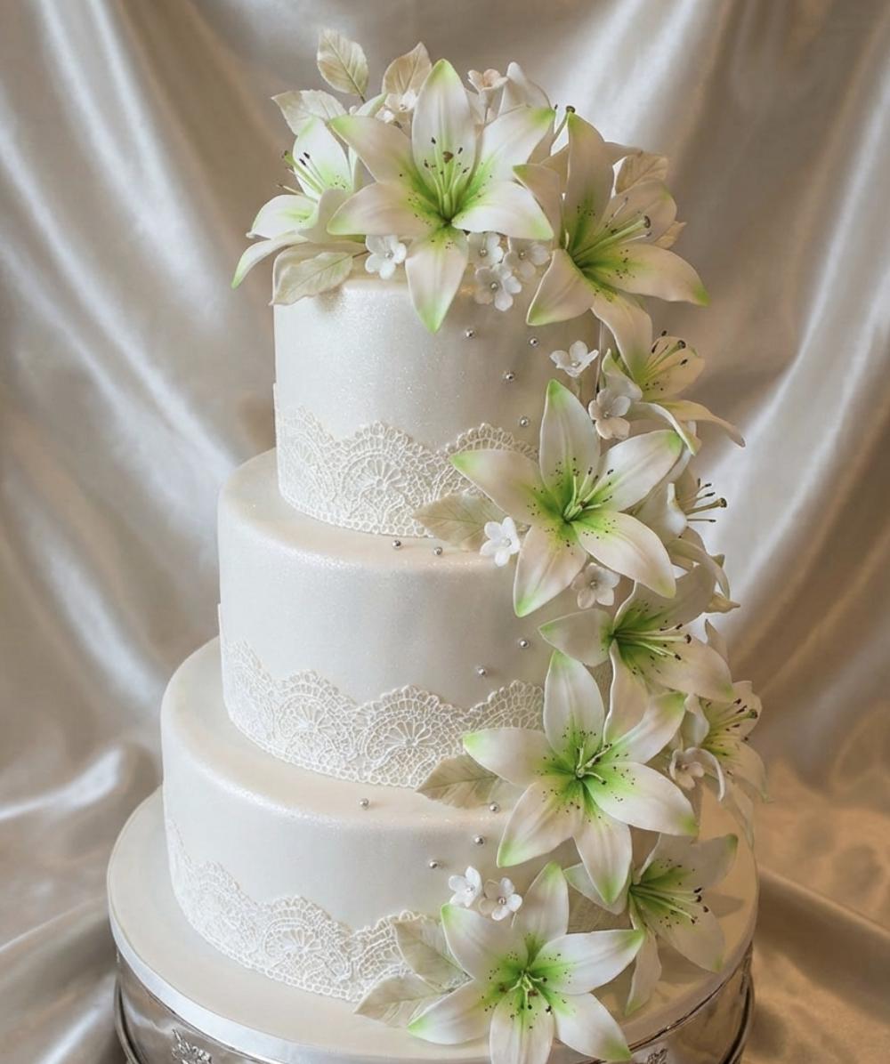 pastel de boda con fondant