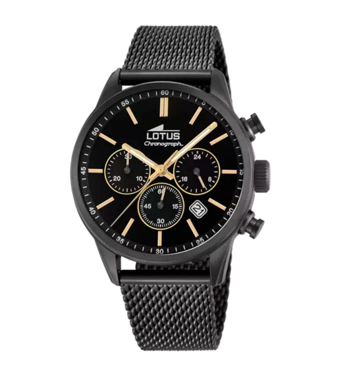 Reloj hombre pedida: reloj con esfera en negro y crema, de Lotus