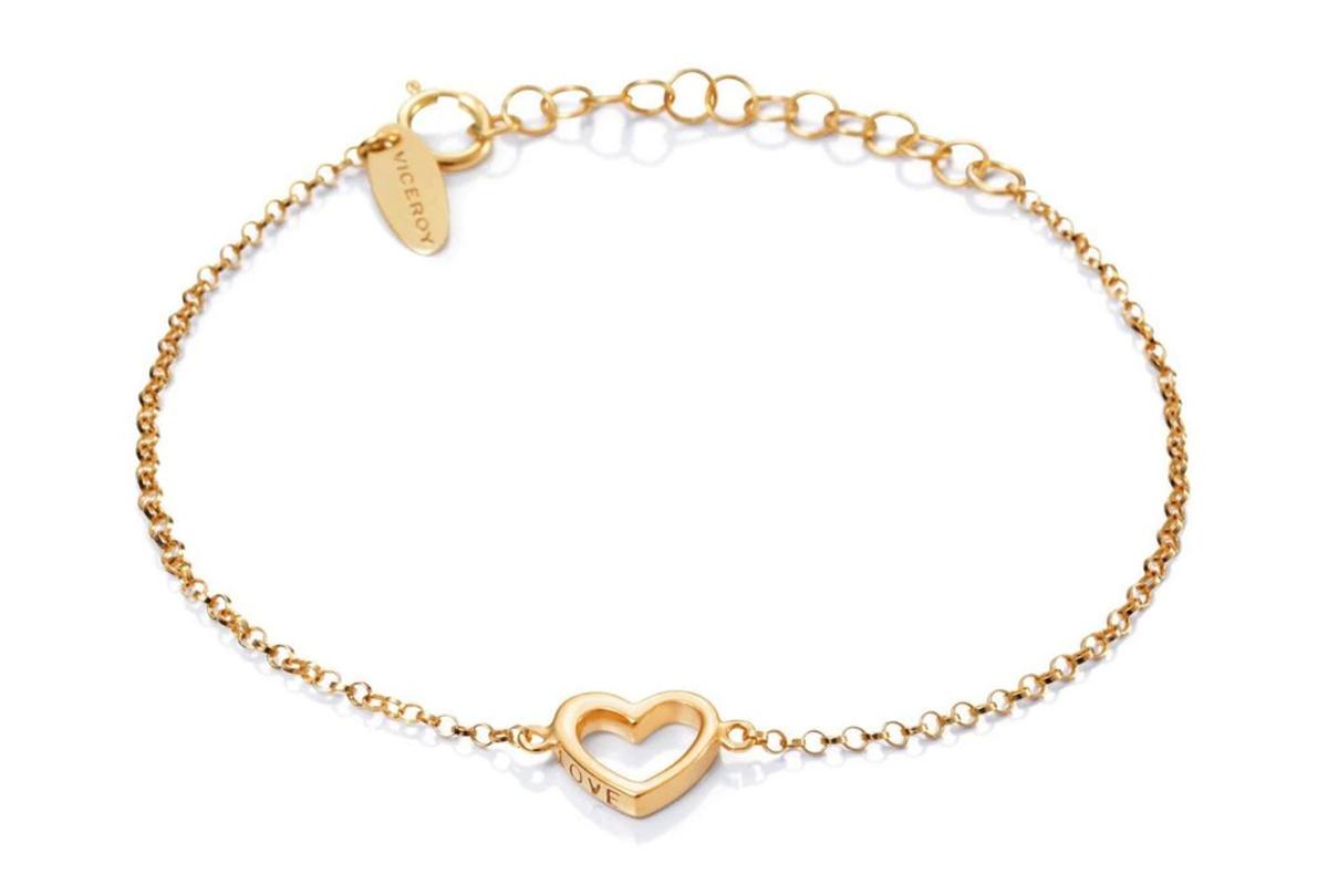 Pulsera dorada de Viceroy con un corazón y la palabra 