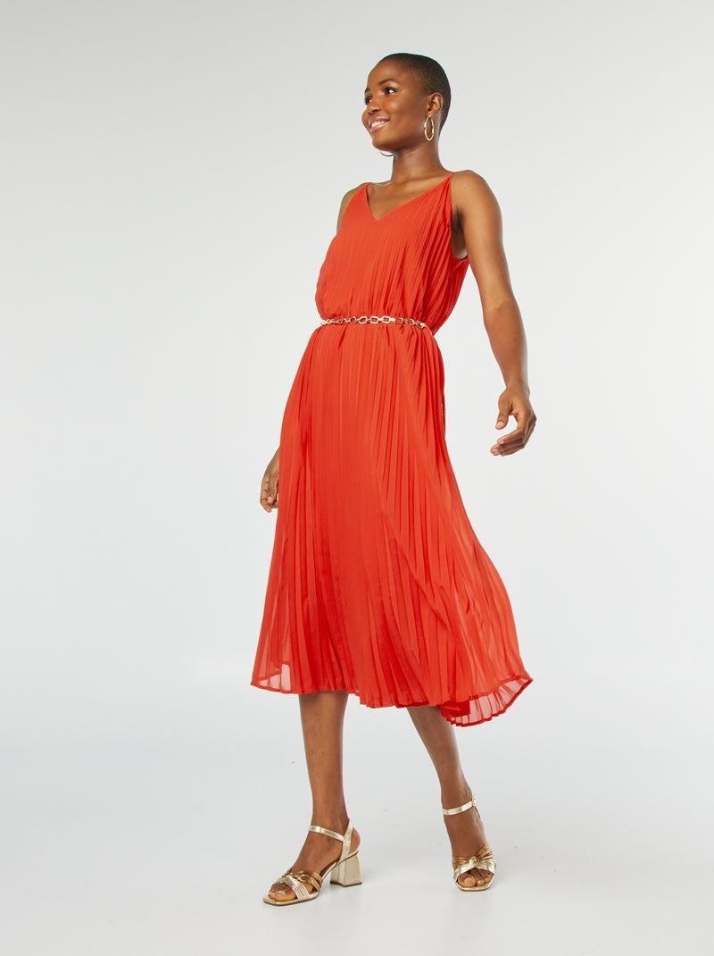 Vestido de cóctel plisado
