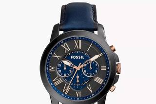 Reloj boda hombre: reloj con correa de piel azul, de Fossil