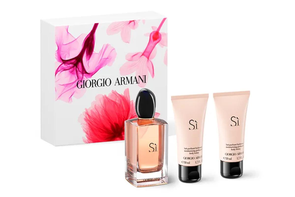 Estuche de Giorgio Armani con perfume y leche corporal