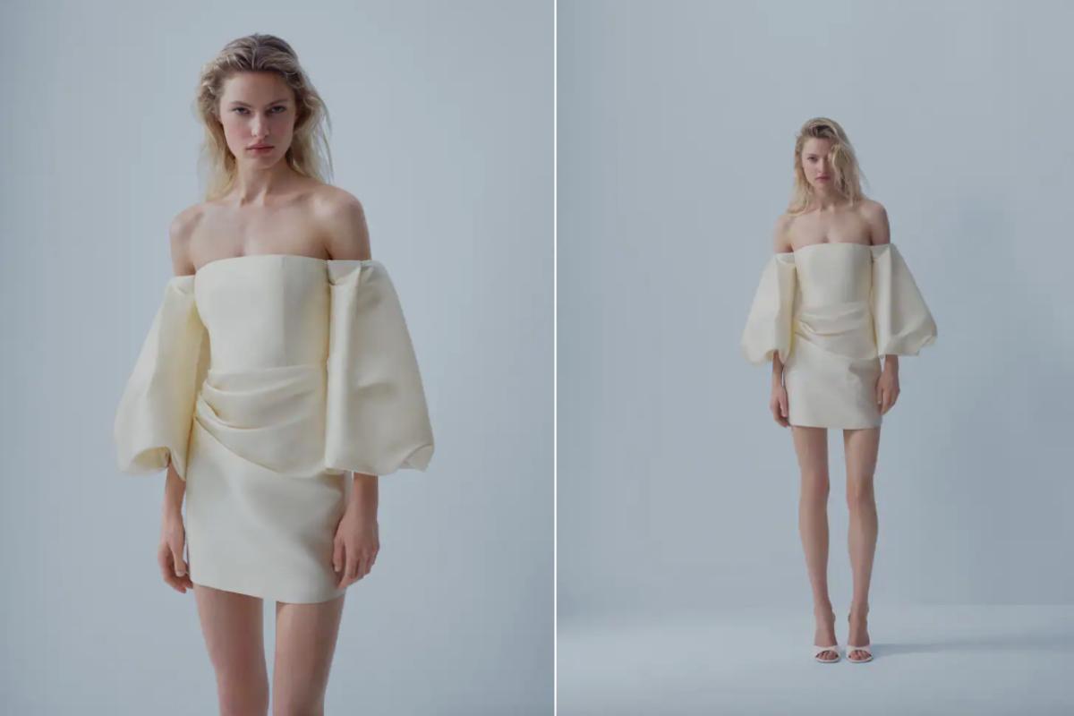 Minivestido con mangas con volumen