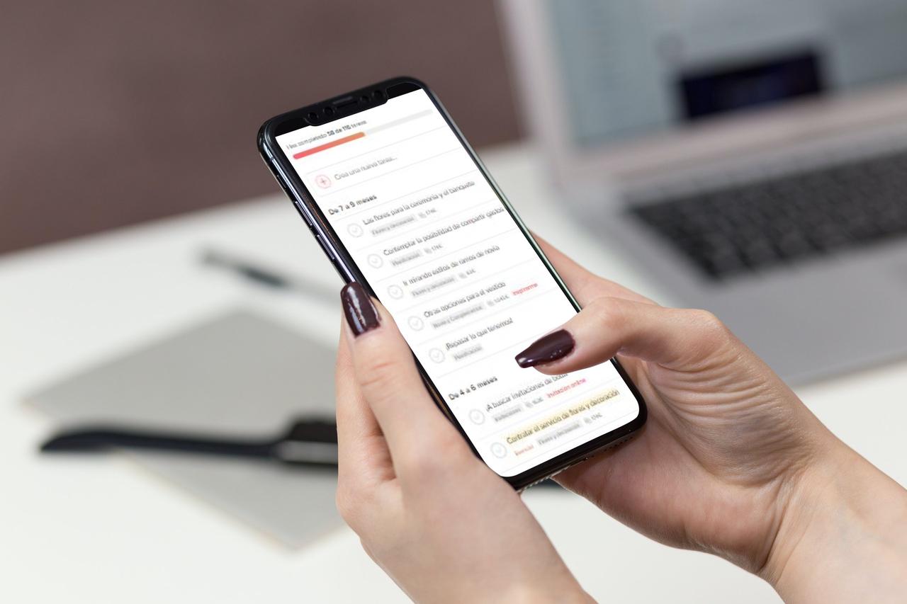 Agenda de tareas online de Bodas.net, ideal para organizar la boda desde el móvil o el ordenador 